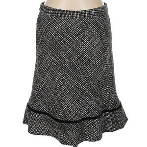 NEW GAP Wool Black Tweed Tulip Trumpet Skirt Size 8